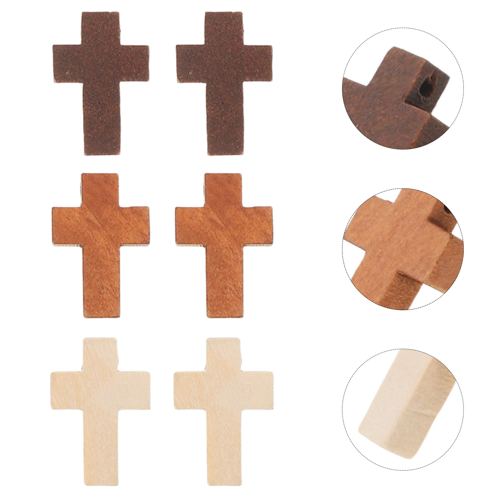 

300pcs Vintage Cross Pendant Charm Wooden Religious Jewelry Making Supply For Diy Craft Christian Baptism Decor Cross Ornaments