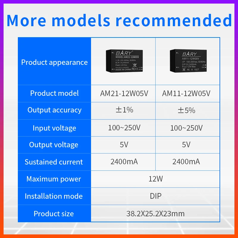 AM11-12W12V ACDC 220V to 12v1A 12W Isolated voltage regulator step-down power module