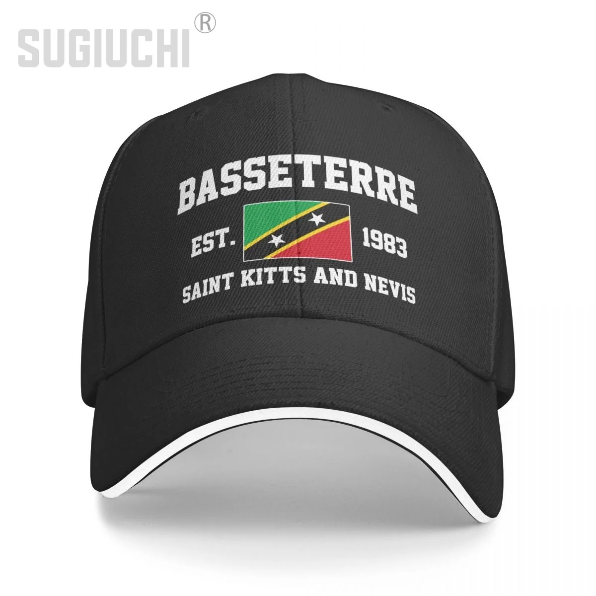 Baseball Cap Saint Kitts And Nevis EST.1983 Basseterre Capital Men Women Unisex Hip Hop Sandwich Caps Snapback Golf Hat Fishing