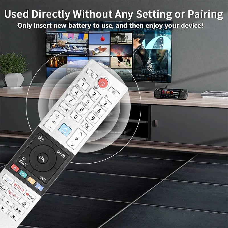 CT-8561 RC45151 untuk pengganti Remote Control Toshiba dengan tombol NETFLIX YouTube primideo, untuk TV pintar Toshiba 43UK3163DG