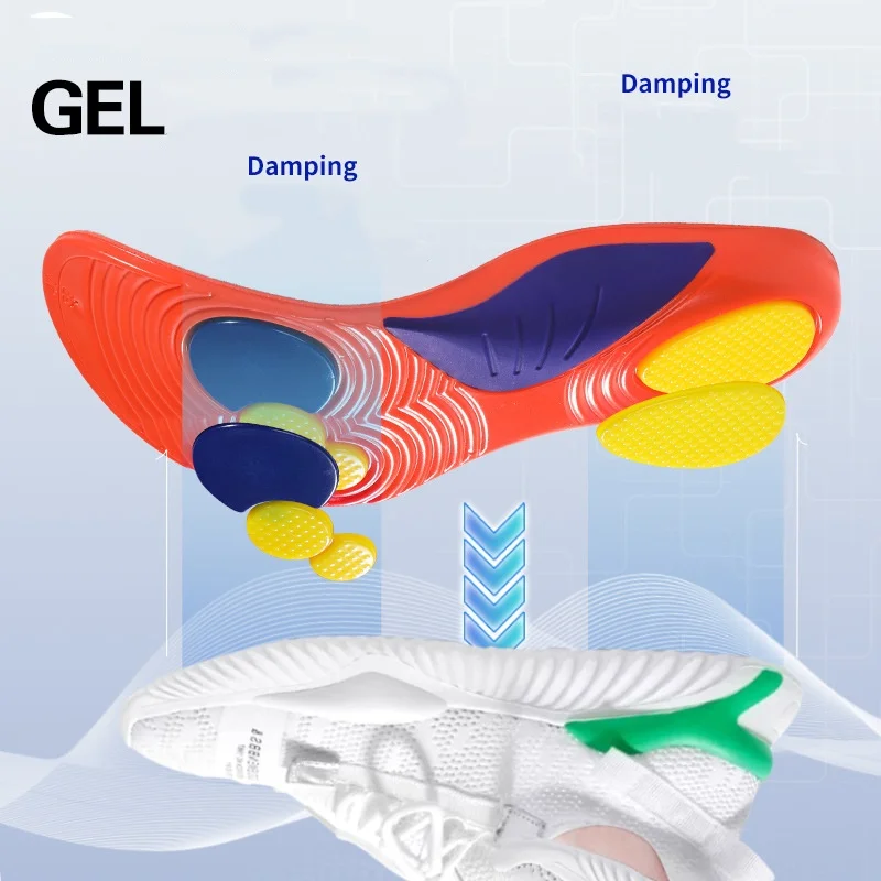 High-elastic Shock-absorbing Sports Insoles For Men Women Sweat-absorbing Deodorizing Breathable Arch Support