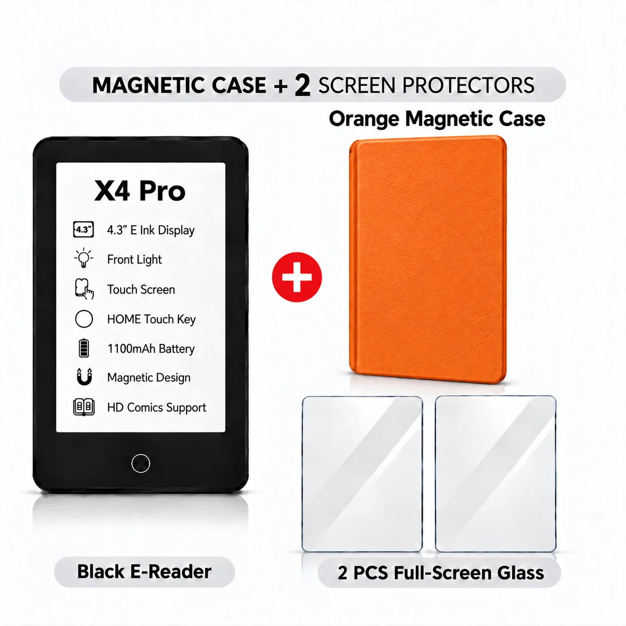 XTEINK X3 X4 X4 Pro: draagbare e-reader met e-ink-display, compact formaat, lichtgewicht, ideaal voor onderweg, op het werk en voor dagelijks lezen.