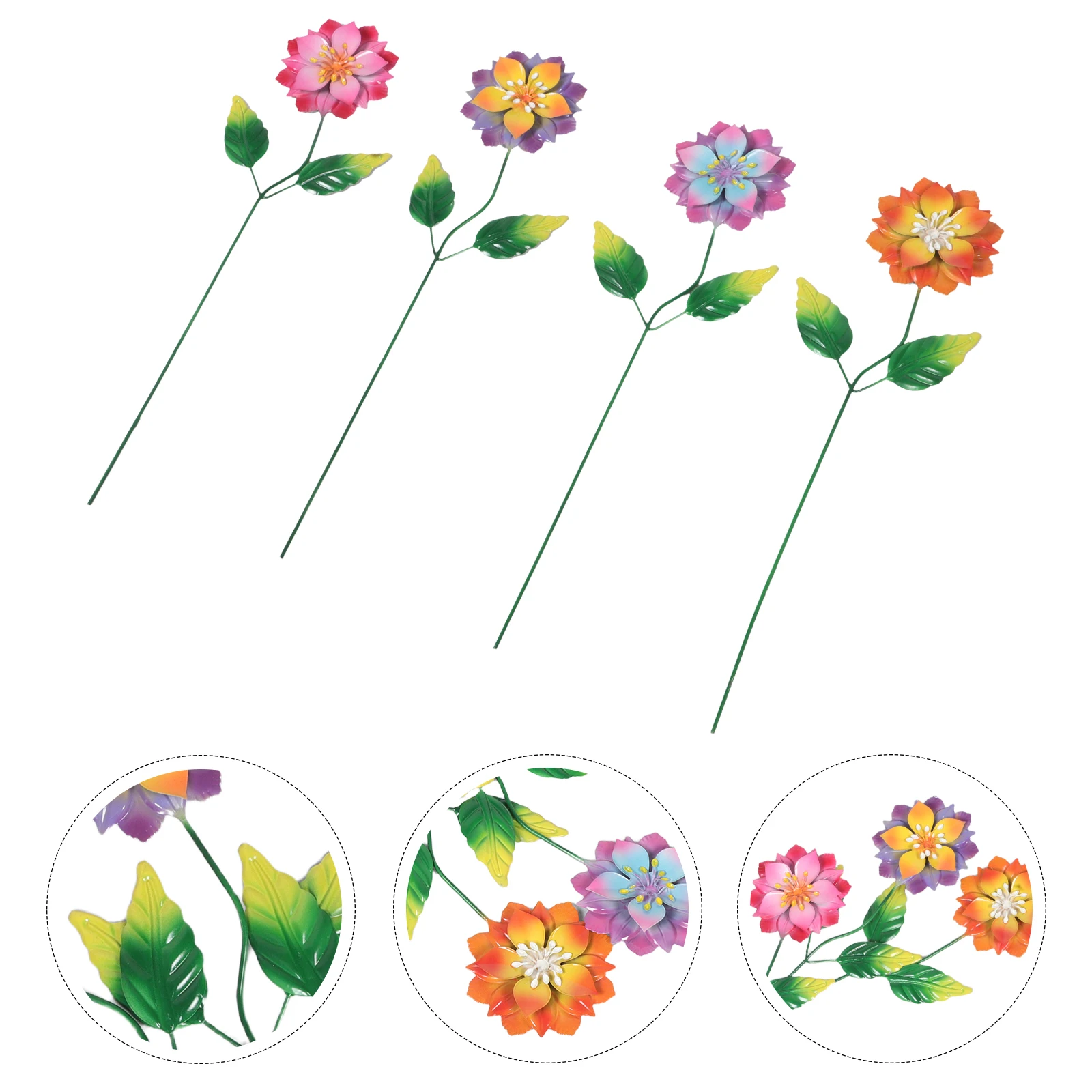 Outdoor Iron Flower Insert Decorative Garden Ornament Arrangement Creative Stake