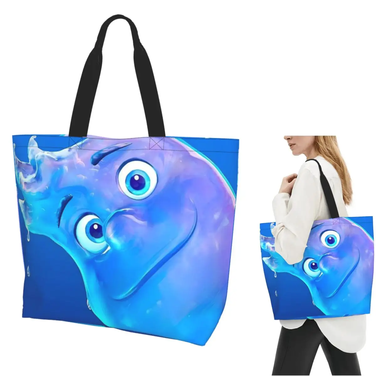 

Cartoon ElementTal Shopping Tote Bag Canvas Large Capacity Shoulder Bags Shopper Grocery Handbag for Women