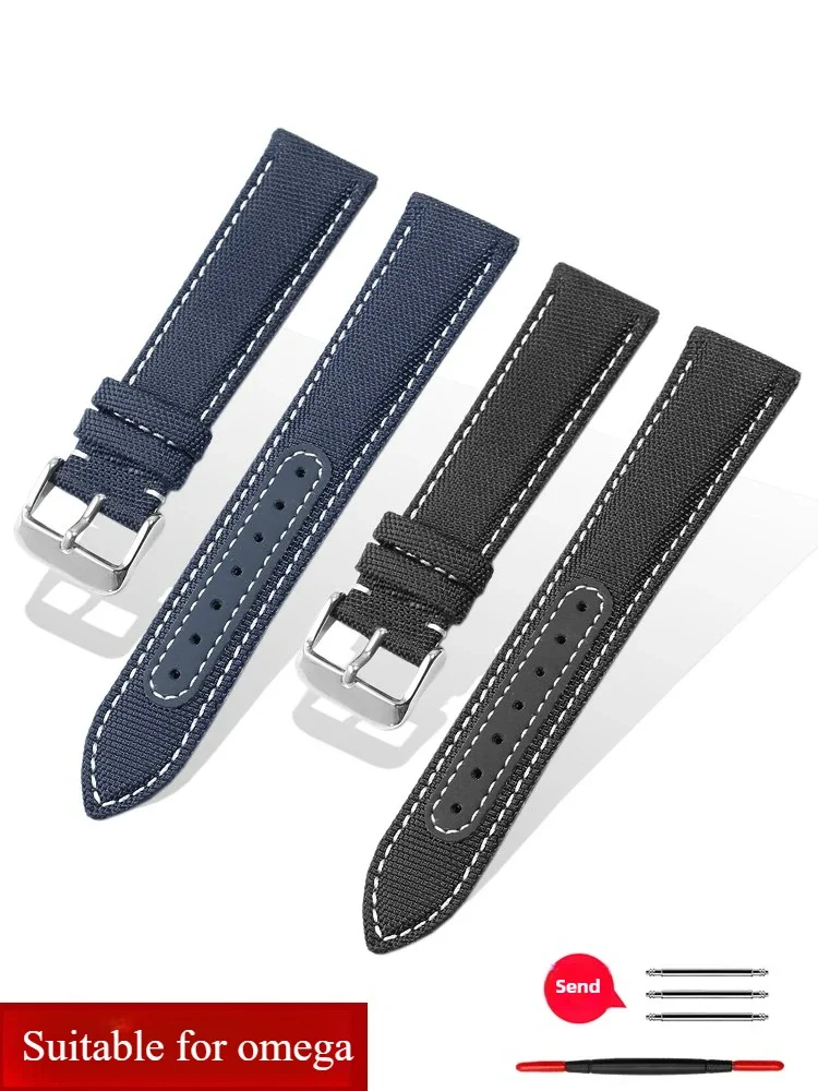 Canvas Watch Strap, Suitable for Hippocampus 300 Speedmaster Series Leather Snoopy Nylon Strap Men's Accessories