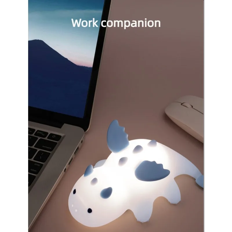 RGB Dragon Night Light 7 Colors LED Silicone Light Touch Control Cute Children Gift Suitable for Baby Bedroom Room Decoration