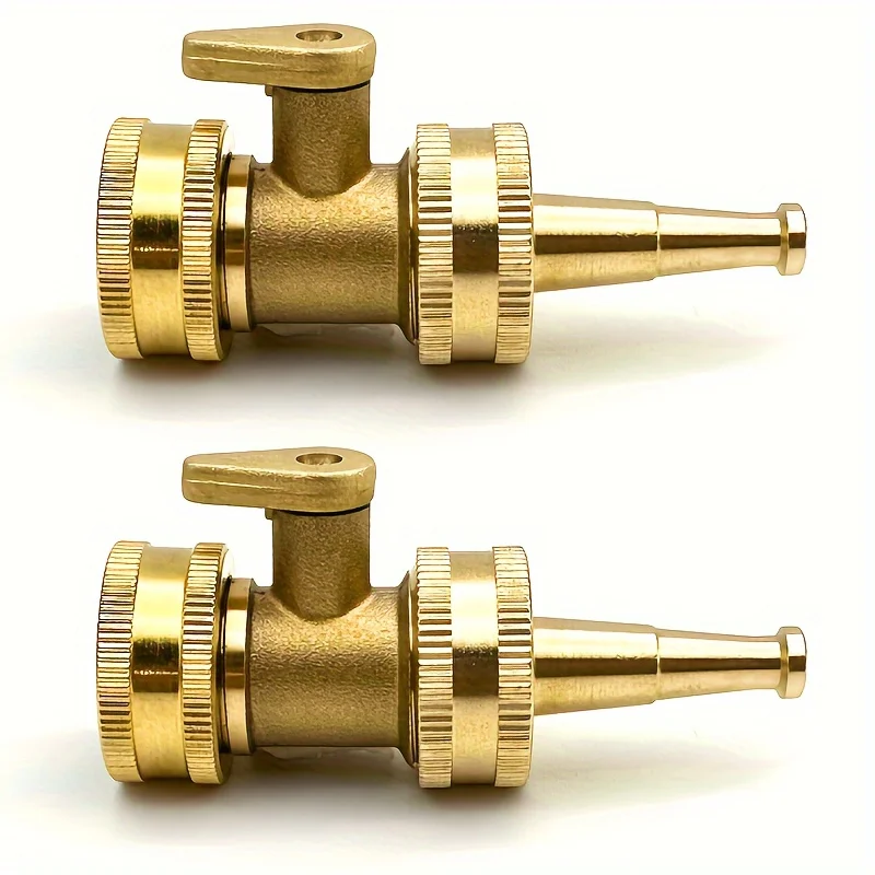 2pcs/set Brass Garden Hose Nozzle-Durable Metal Lawn&Car Sprinkler with Standard Us Thread Connector