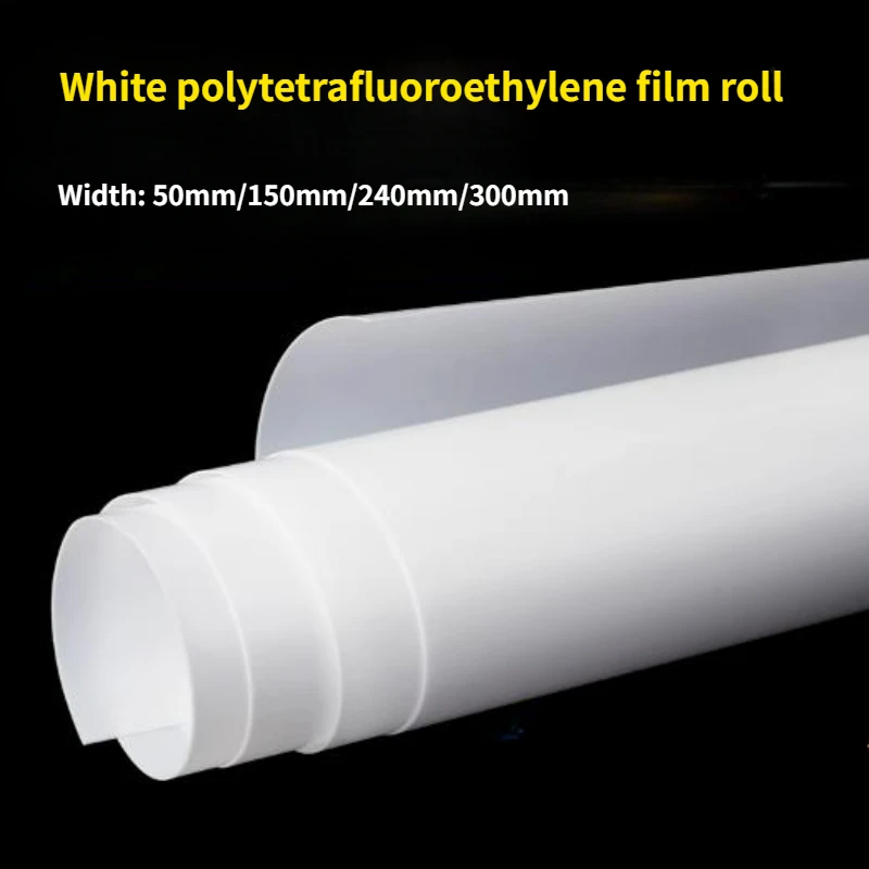 1/2M PTFE Film Sheet Thickness 0.025mm-1.2mm High Temp Plate Plastics Corrosion Resistant Width 50mm-300mm