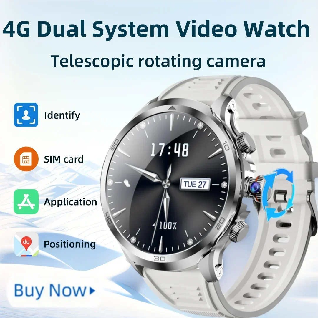 

H19 4G LTE Smart Watch: 32GB+256GB, 900W Rotating Camera, GPS, WiFi, Google Play Store Support, Android Wearable