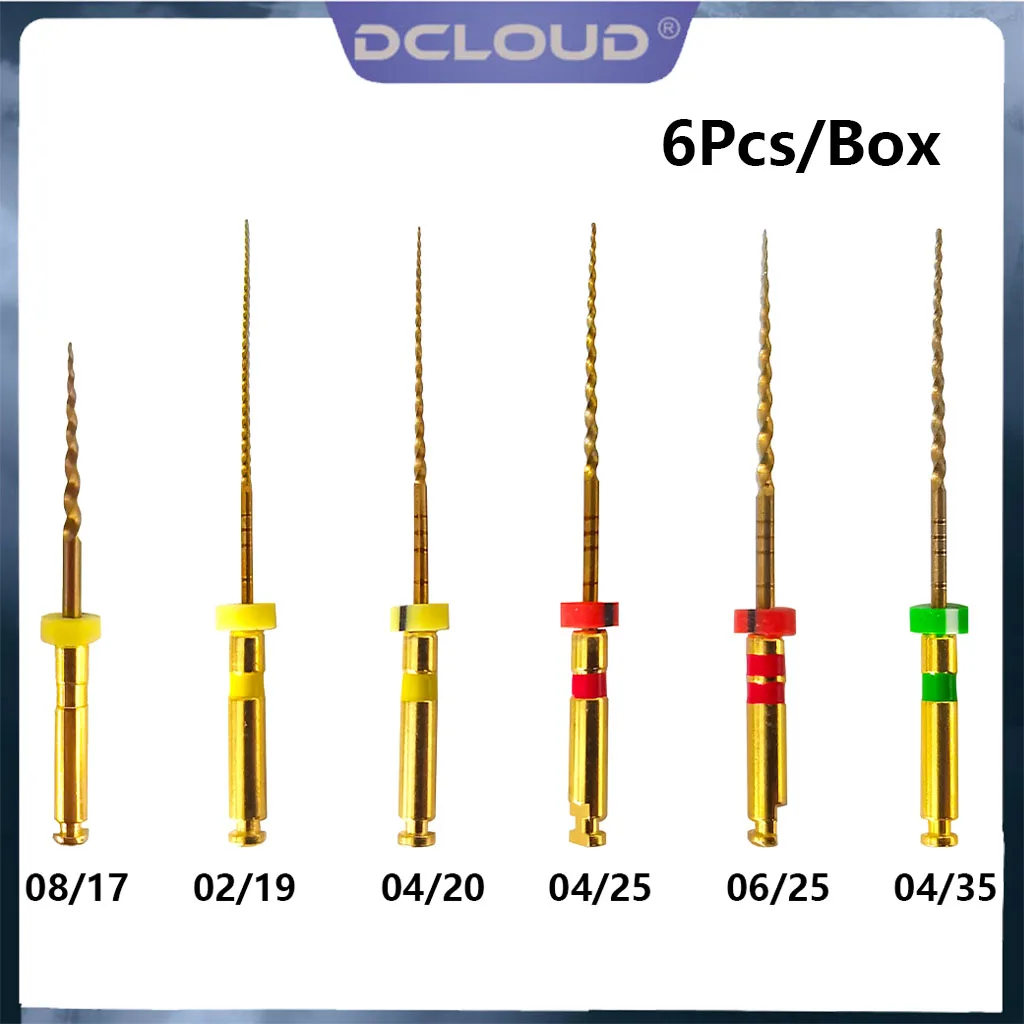

6Pcs/Box Dental Endodontic Rotary Files Nickel Titanium Heat Activation Alloy Root Canal File Tooth Pulp File Dentistry Material