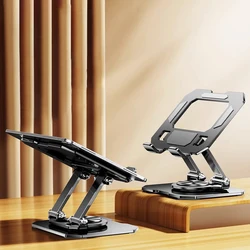 360° Rotatable Tablet Stand Adjustable Foldable Desktop Stand Holder Compatible For 4.7-12 Inch Ipad Pro/Air/Min Laptop Tablet