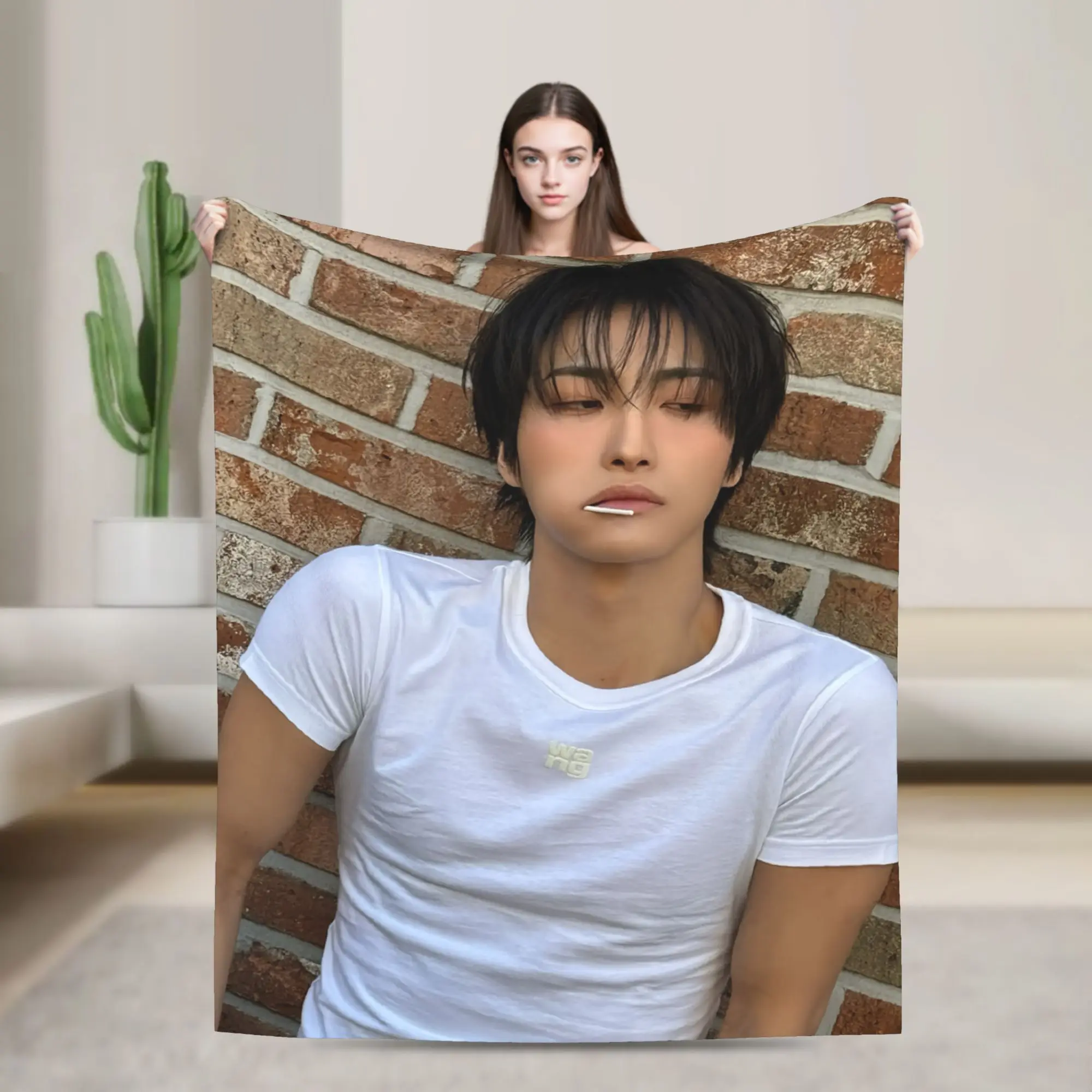 Korean Boy Seonghwa Blanket Ultra Soft  Throw Blankets for Couch 50x60 Inch Multiple Sizes Plush Thin Quilt