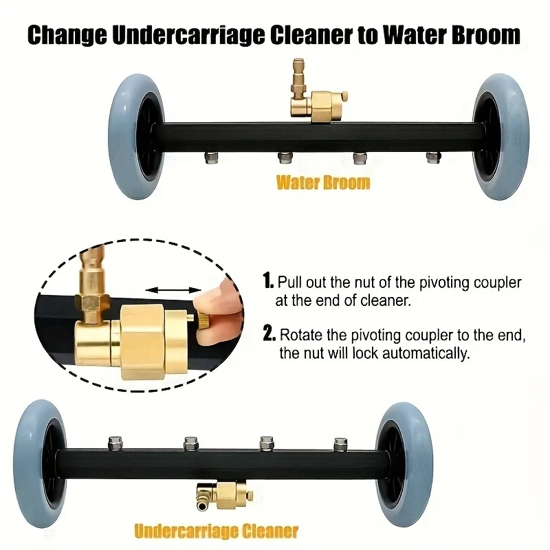 1 set 4000 PSI Undercarriage Pressure Washer with Surface Cleaner Attachment,4 Nozzles, and 3 Extension Rods - Clean Your Vehicl