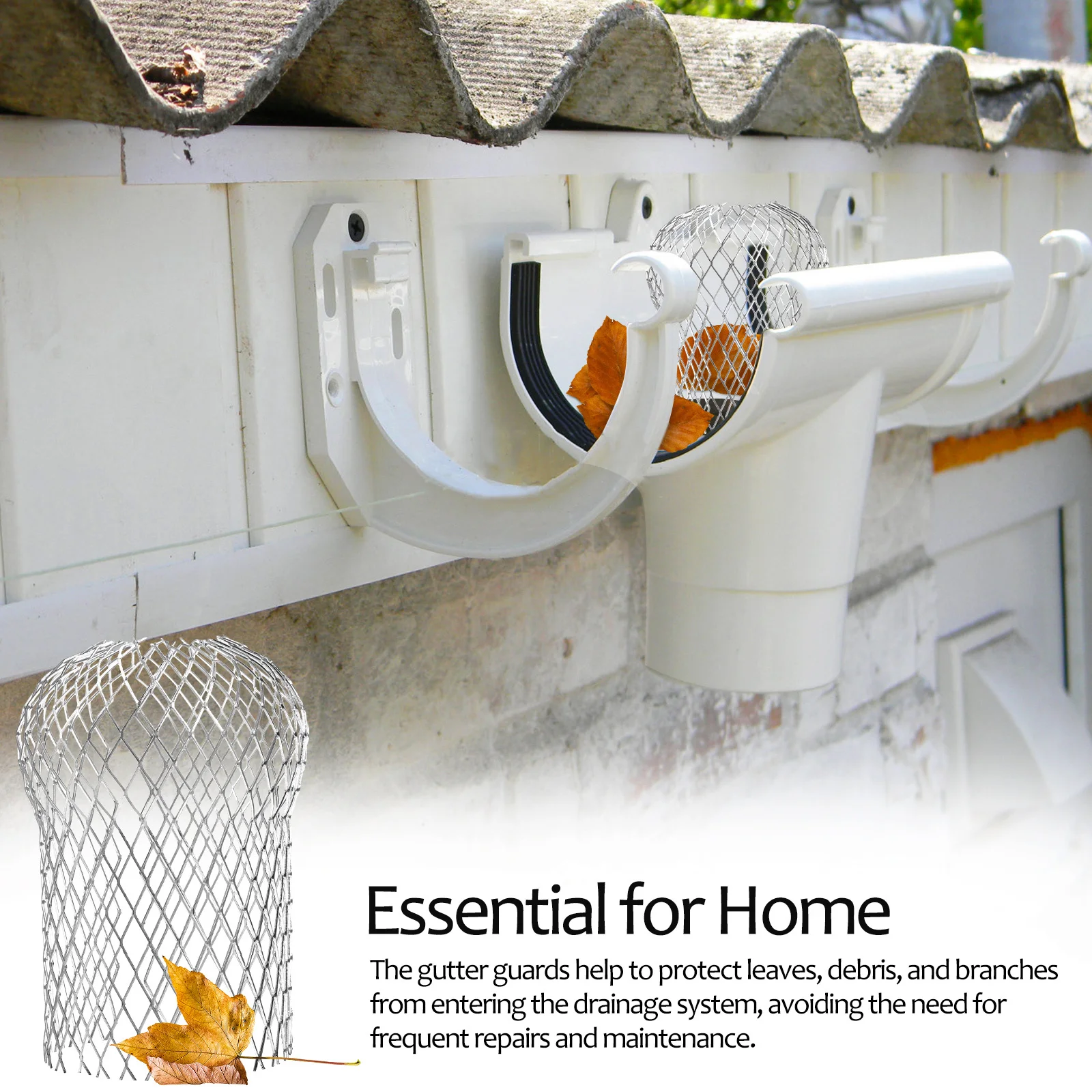 8 قطعة حراس مزراب الألومنيوم ماسورة التصريف تصفية ل ورقة الحطام حماية بركة بركة نافورة الصرف مصفاة شبكية #4