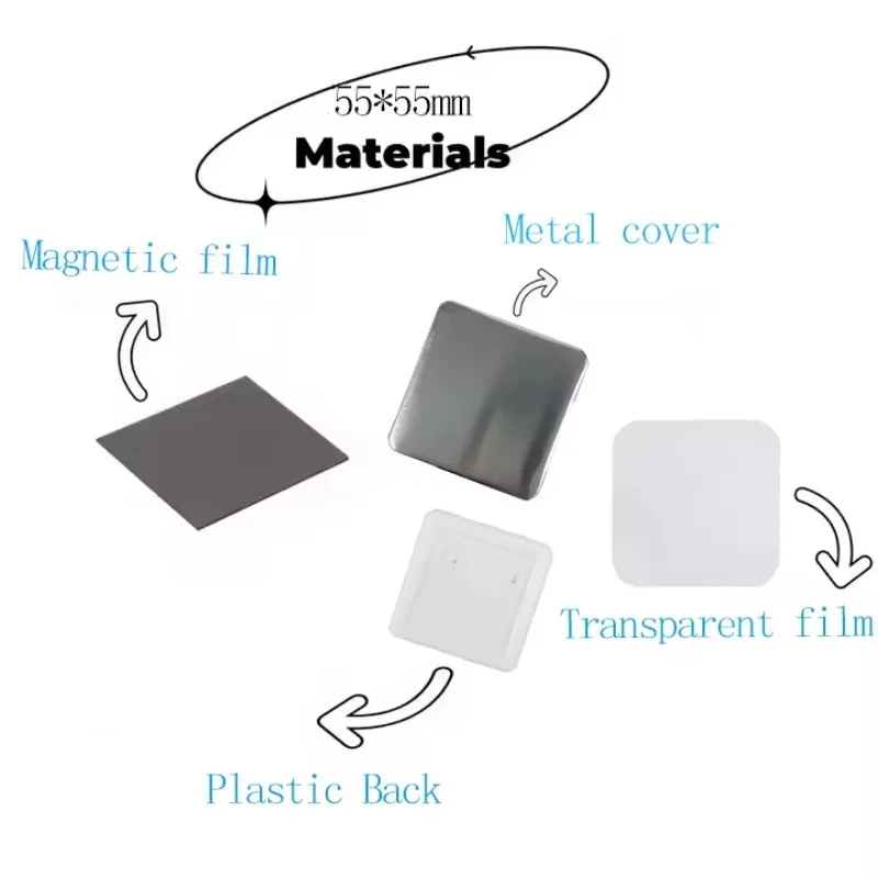 50*50Mm Square Hand Press Fridge Magnet Making Machine Custom Photo Fridge Magnet Button Maker Button Machine Kit