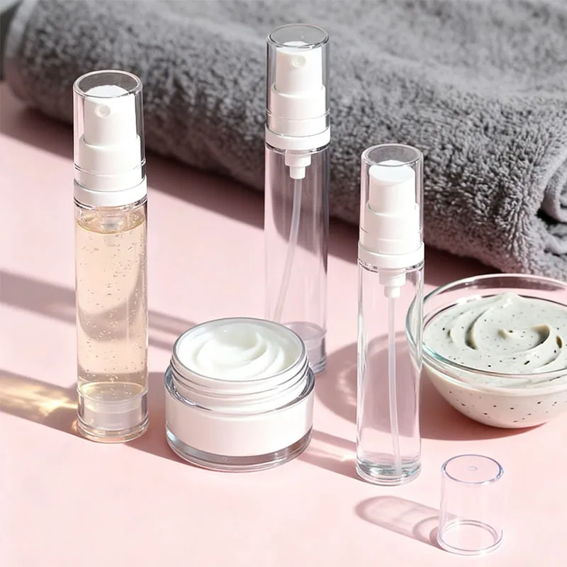 100Pcs Portable 5-15ml Mini Plastic Perfume Vacuum Spray Bottle Airless  Lotion Pump Bottles Refillable Travel Sample Containers