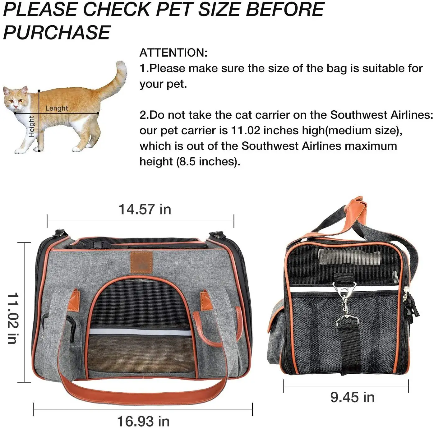 stock storage Pet Carrier for Cats and Small Dog Airline Approved Soft Sided Carrier,Ventilated Pet Travel Carrier,Car Seat Safe