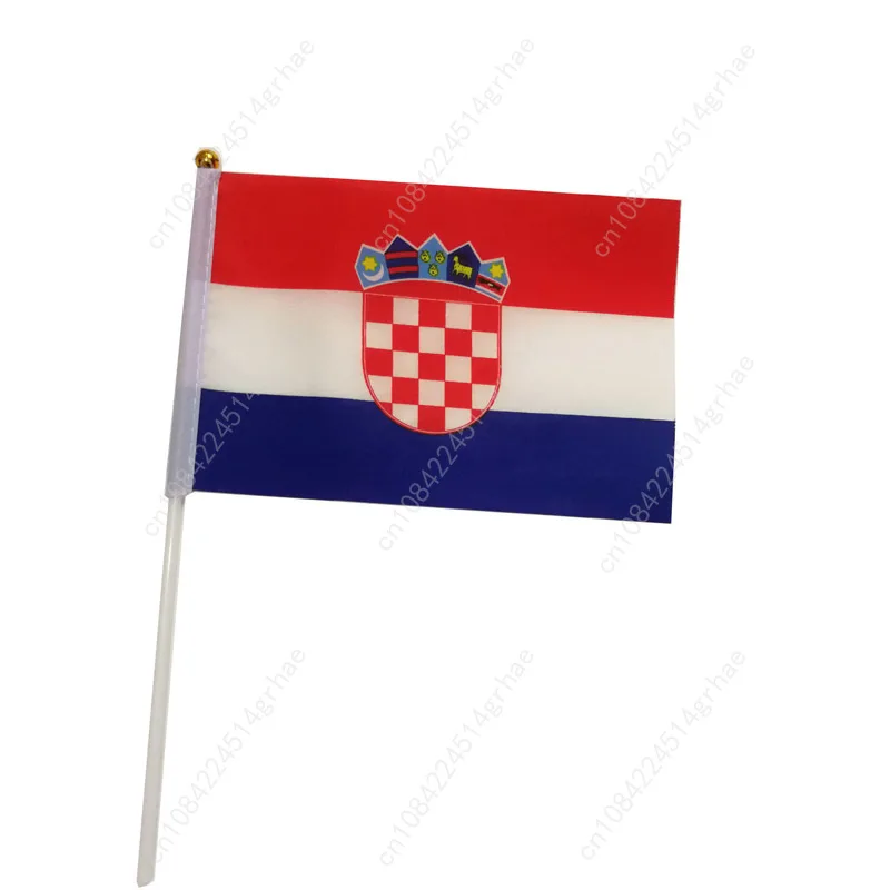 クロアチア手旗 クロアチア国旗 小型ミニ手持ち旗 10枚入り 14x21cm ワールドカップ スポーツイベント応援用手持ち旗