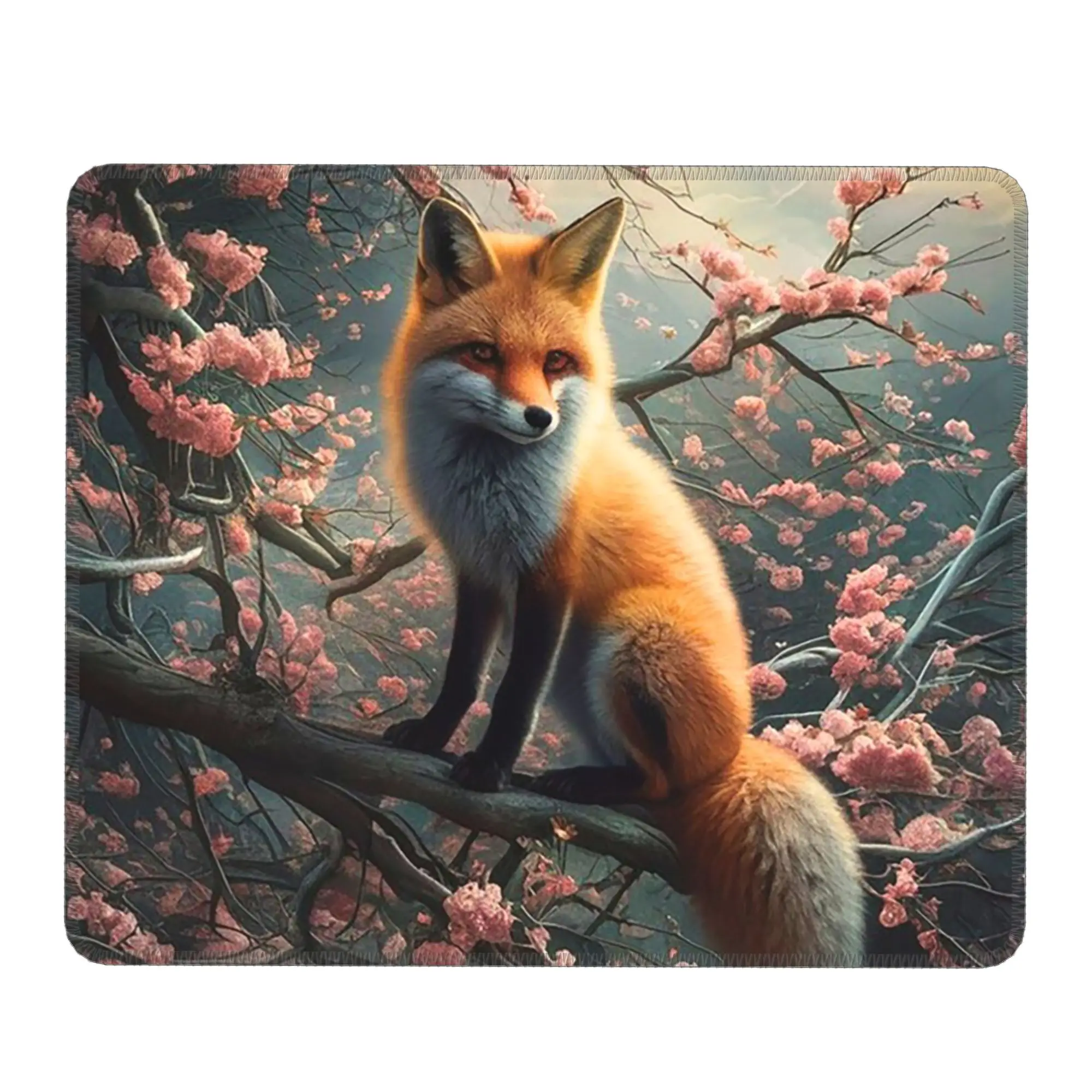 A Fox Perched On A Branch Painting Mouse Pad Computer Keyboard Mouse Mat Gaming PC Laptop Desk Mat Office Table Mats