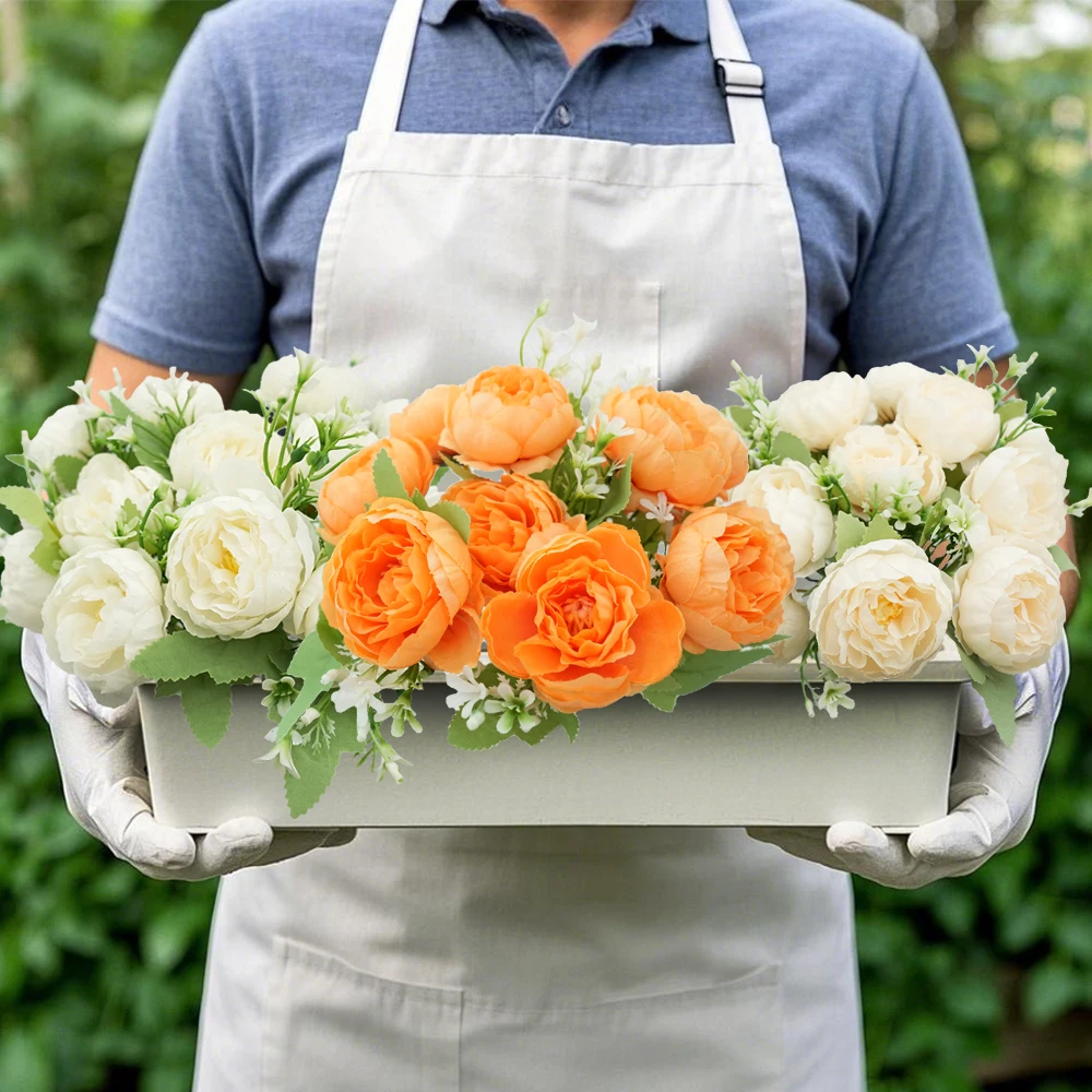 Bouquet de fausses fleurs de pivoine artificielles, 1/2 pièces, Bouquet de fausses pivoines réutilisables pour fenêtre de maison, décoration de fête de mariage