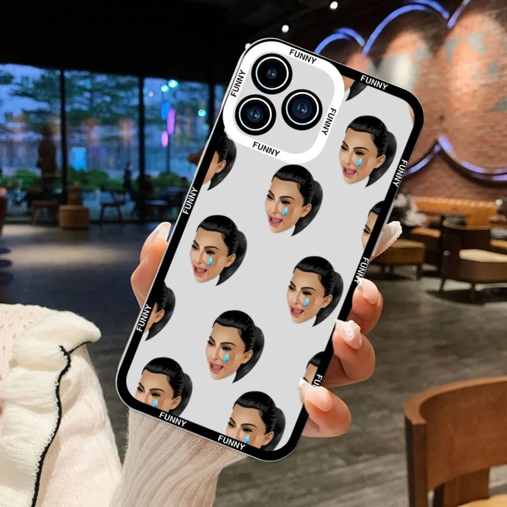 Funny K-Kimberly K-Kardashians Phone Case For iPhone 11 12 Mini 13 14 15Pro Max Transparent Shell