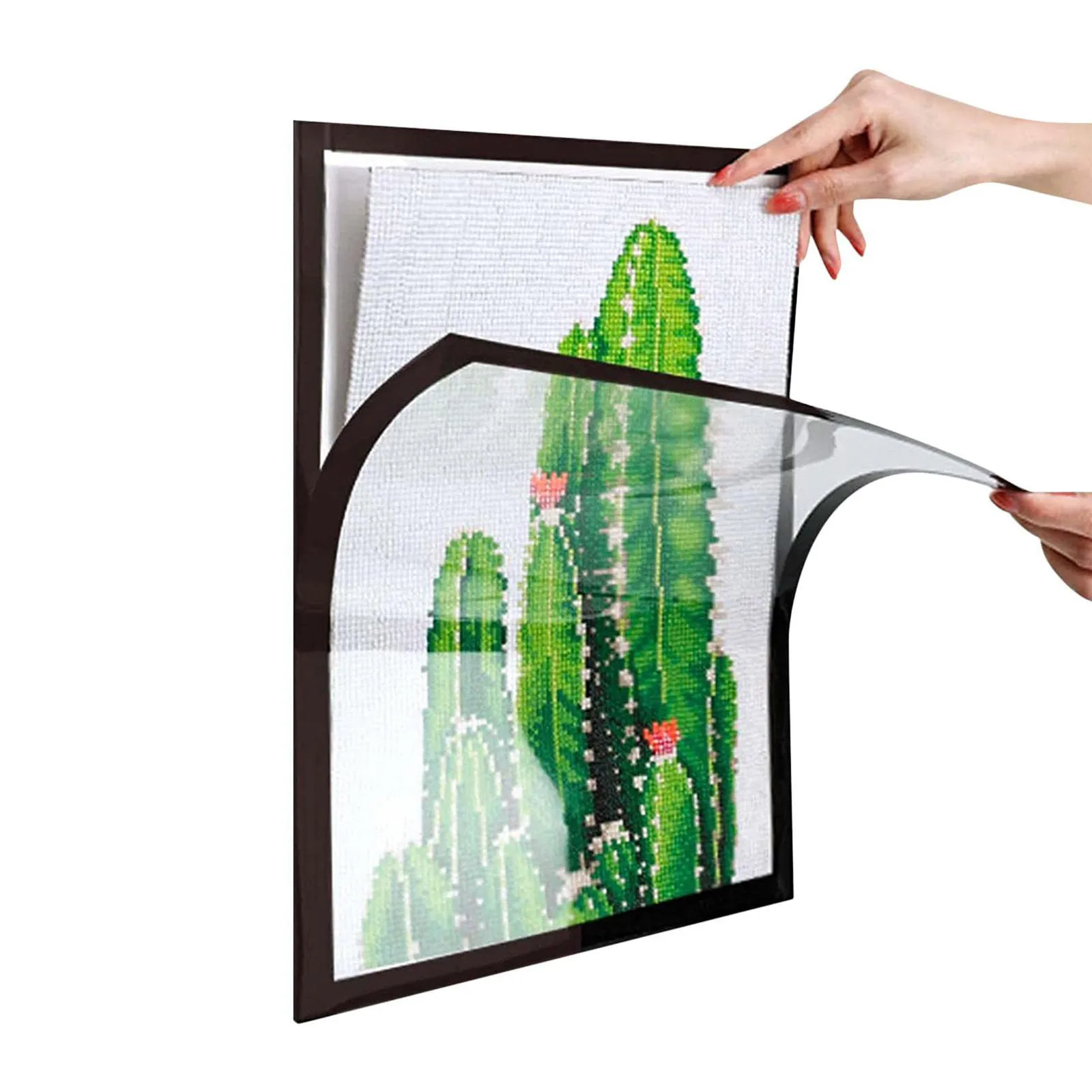 25x35CM Magnetic Photo Frame Diamond Art Frame PVC Black Painting Pictures Certificates Display Frame Home Office Wall Decor