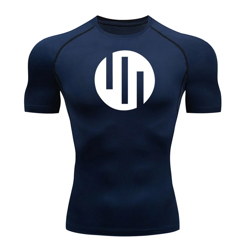 Running T-shirt Short Sleeve White Compression Shirt Men's Gym Exercise Quick dry Sun Protection Sportswear Muscle shirt 4XL image 2