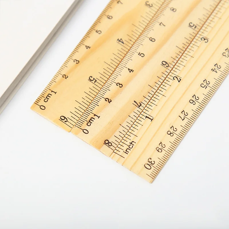 3pcs 15cm 20cm 30cm Wooden Ruler Precision Measurement Tool for Writing Drawing Learning Office Stationery Student Gift Ruler