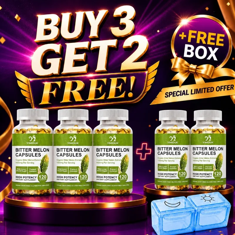 Pure Bitter Melon Capsules, with Ginseng & Chromium, Support Pancreatic Health, Glycemic Stability, Daily Energy & Vitality