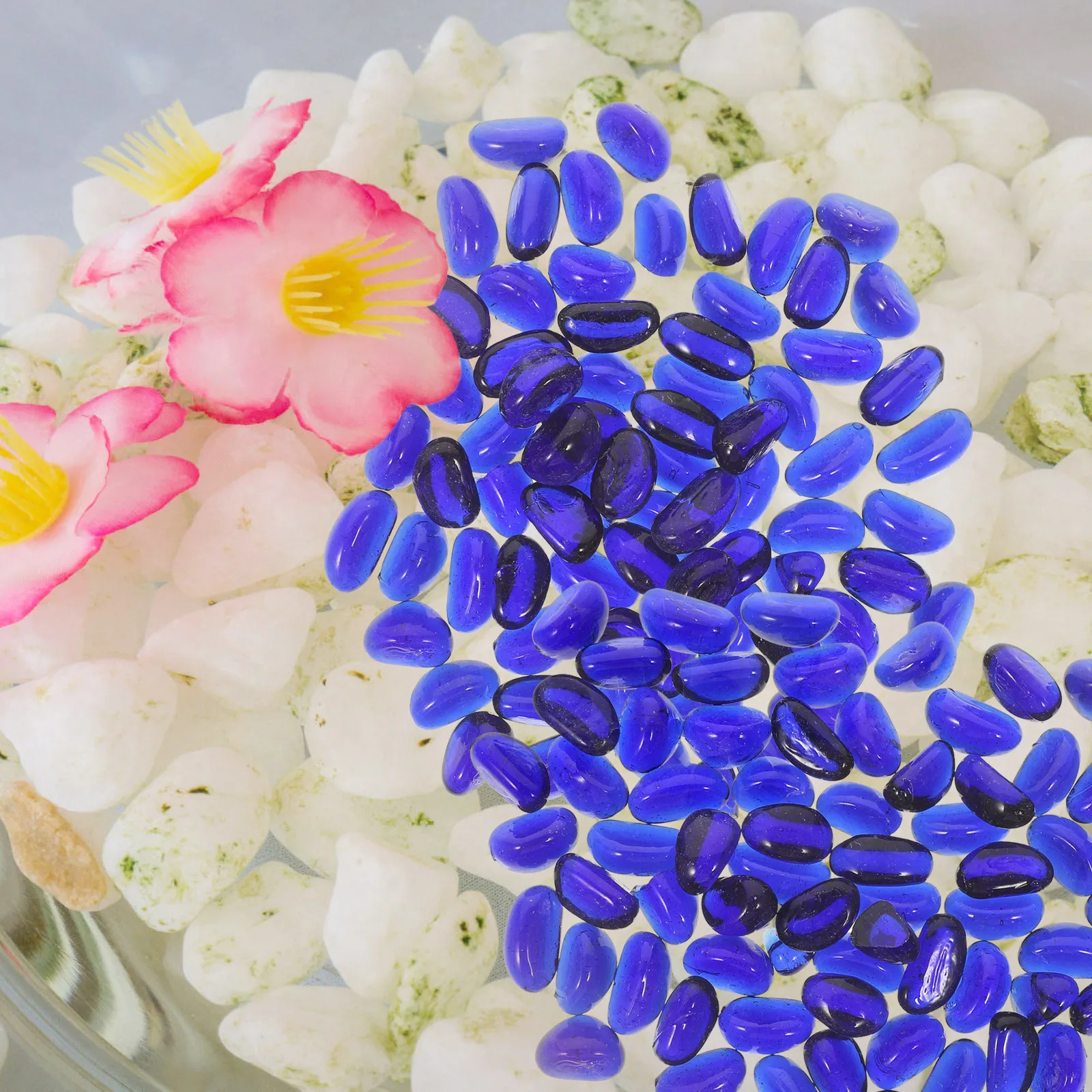 

2 Bags Fish Tank DIY Frosted Glass Stones Aquarium Decorative Gravel Landscape Ornament Fish Tank