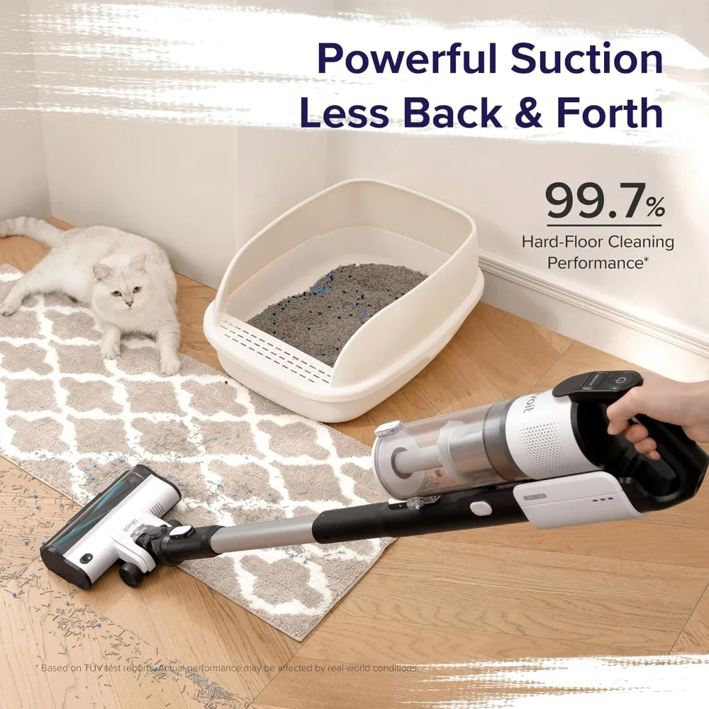 

Cordless Vacuum Cleaner, Stick Vac with Tangle-Resistant Design, Up to 50 Minutes, Powerful Suction, Rechargeable, Lightweight