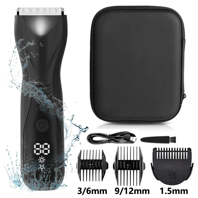 

Body Hair Trimmer for Men Electric Balls Trimmer Body Groomer and Pubic Groin Hair Remover Waterproof LED Display Beard Shaver