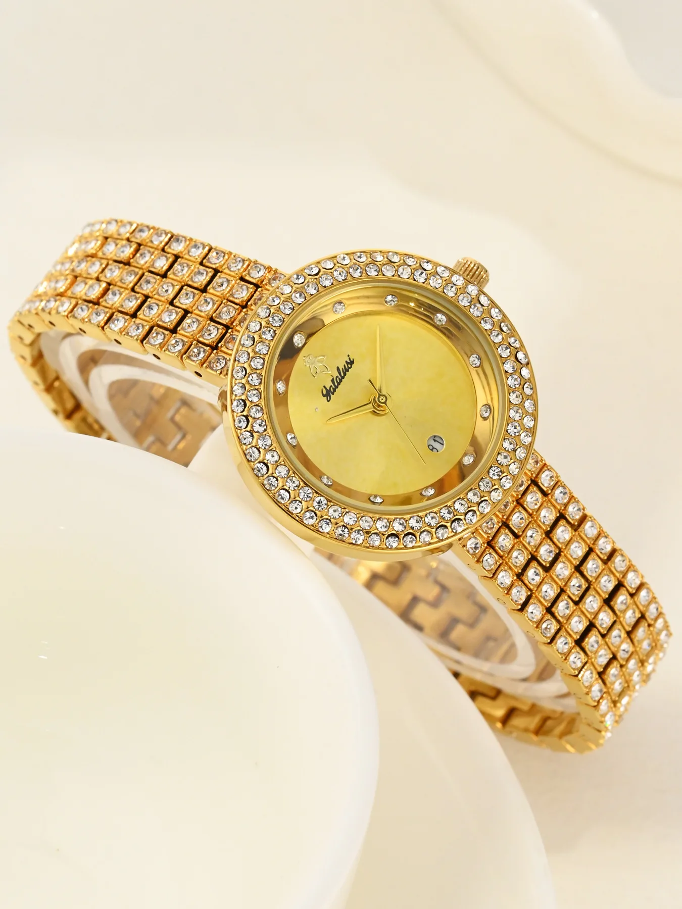 Yalalusi Luxury Style Mother-of-Pearl Beaded Diamond Women's Watch Bracelet Women's Watch Women's Watch