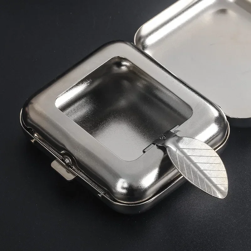 N2HAO Smallsweet Stainless Steel Square Pocket Ashtray metal Ash Tray Pocket Ashtrays With Lids Portable Ashtray