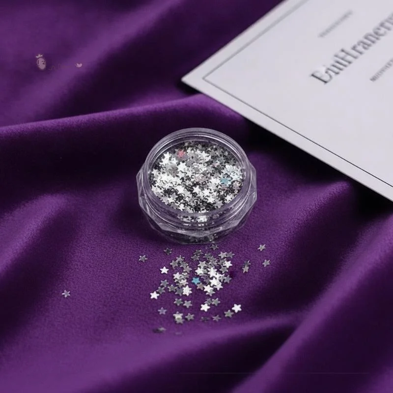 [H] 1 Box Shiny Mini 1mm Five-Pointed Star Nail Accessories Handmade Wearable Nail Materials Decoration
