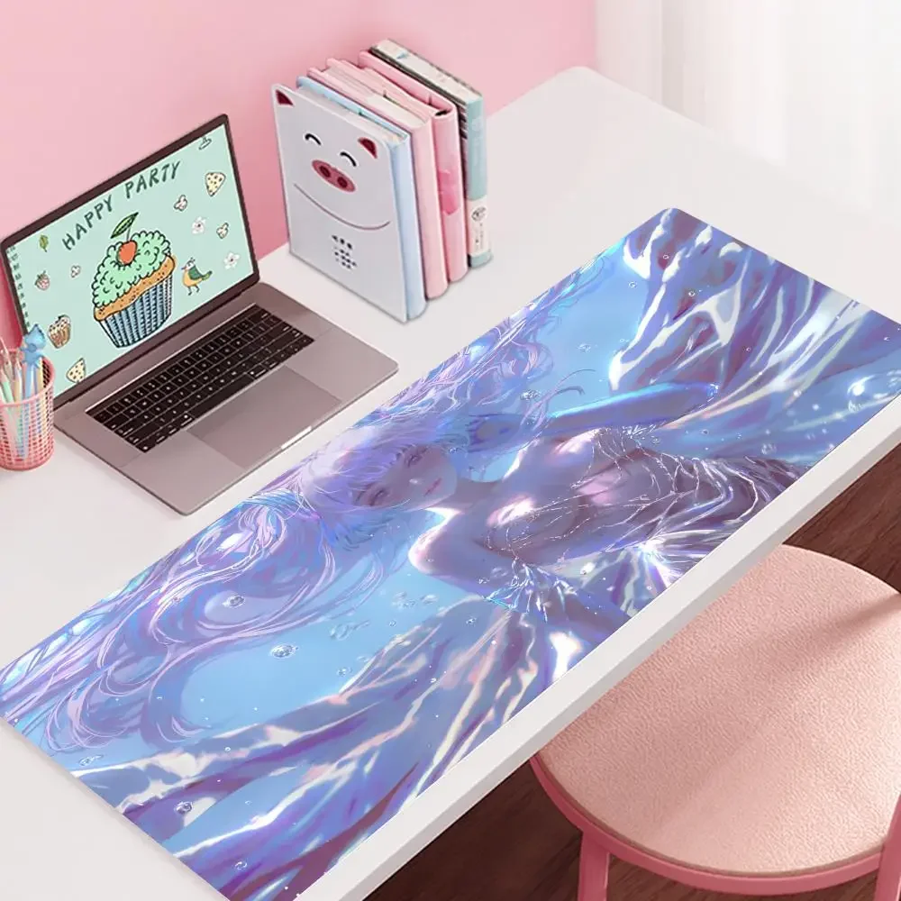 Grand tapis de souris de jeu Anime Girl, sangonomiya Warriomi Genshin Impact, LockEdge, clavier d'ordinateur épais, polymères de table et de bureau