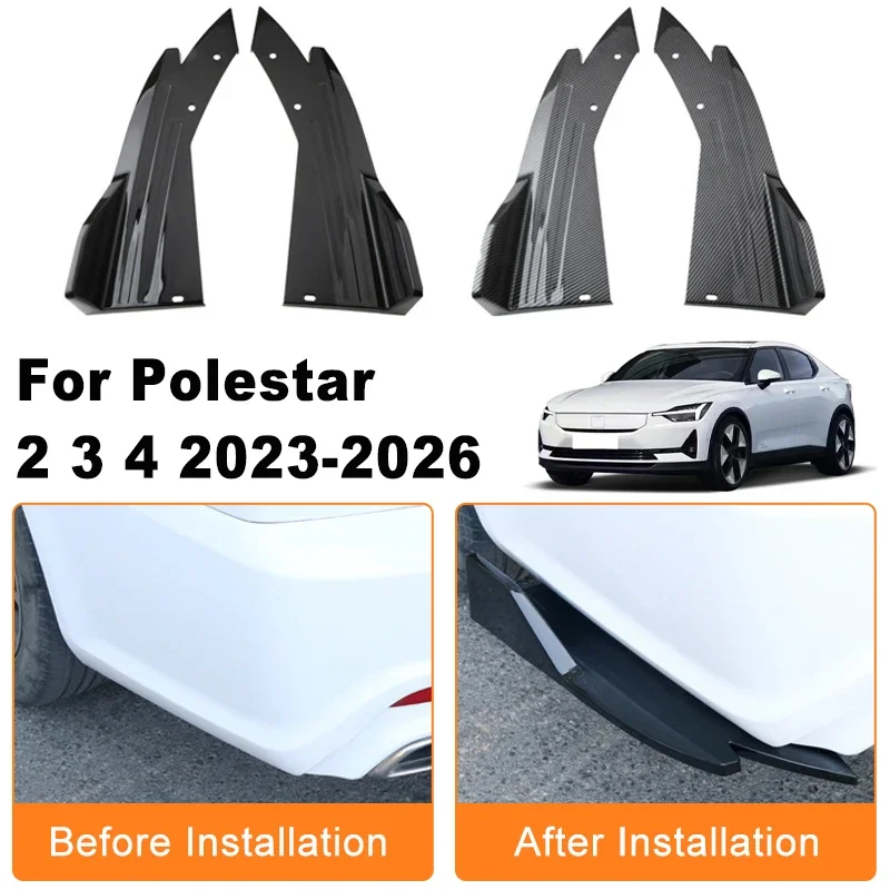 

Car Rear Bumper Spoiler Lip Diffuser Side Skirt Splitter Wrap Angle Anti-Crash Protection Trim For Polestar 2 3 4 2023-2026 2024