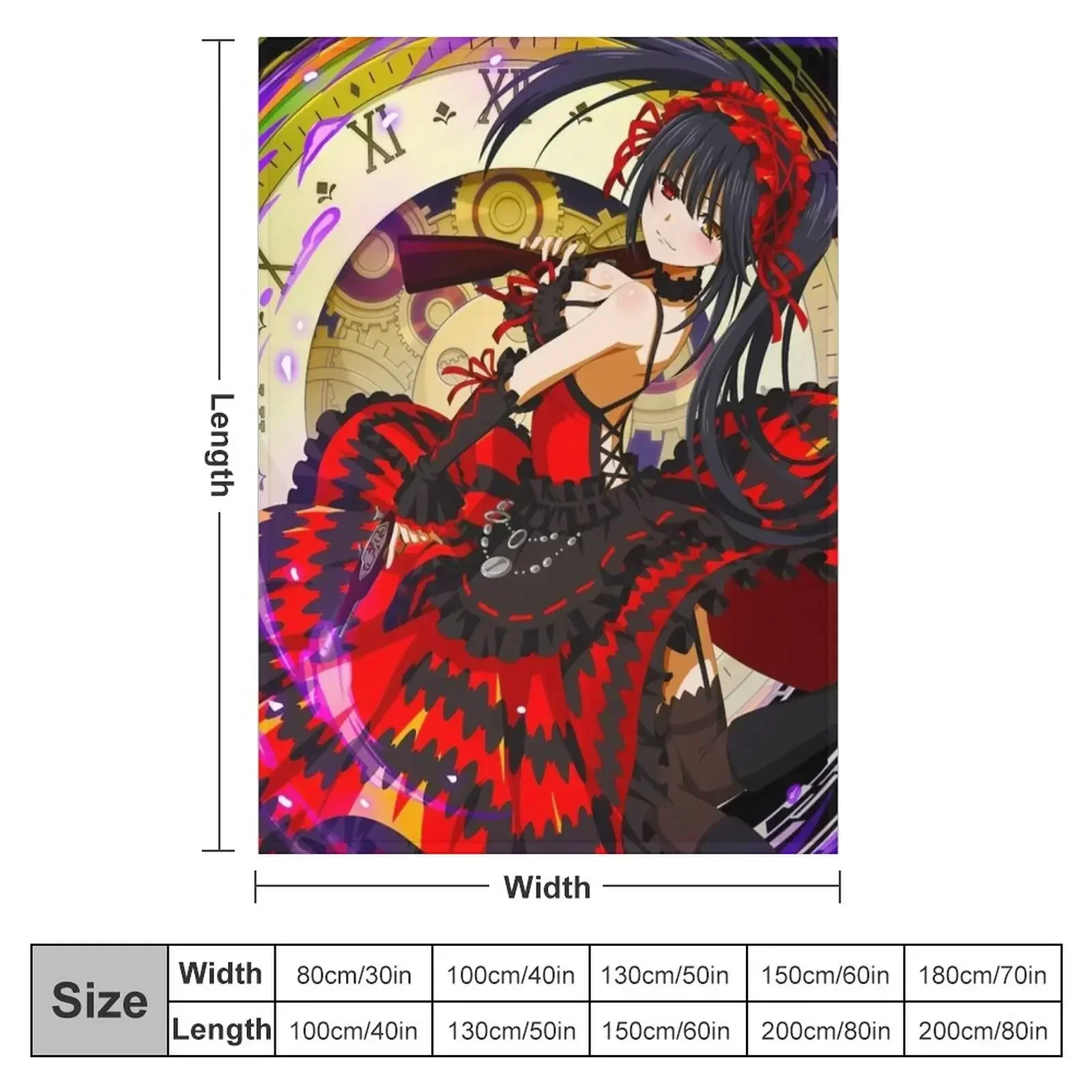 Kurumi Tokisaki | Date A Live | Anime Throw Blanket Comforter Stuffeds Weighted Luxury Blankets