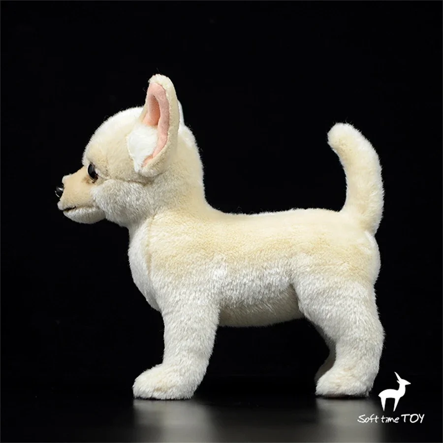 Chihuahua Cane Ad Alta Fedeltà Anime Carino Peluche Cane Giocattoli di Peluche Animali Realistici Simulazione Bambola di Pezza Kawai Giocattolo Regali Per I Bambini