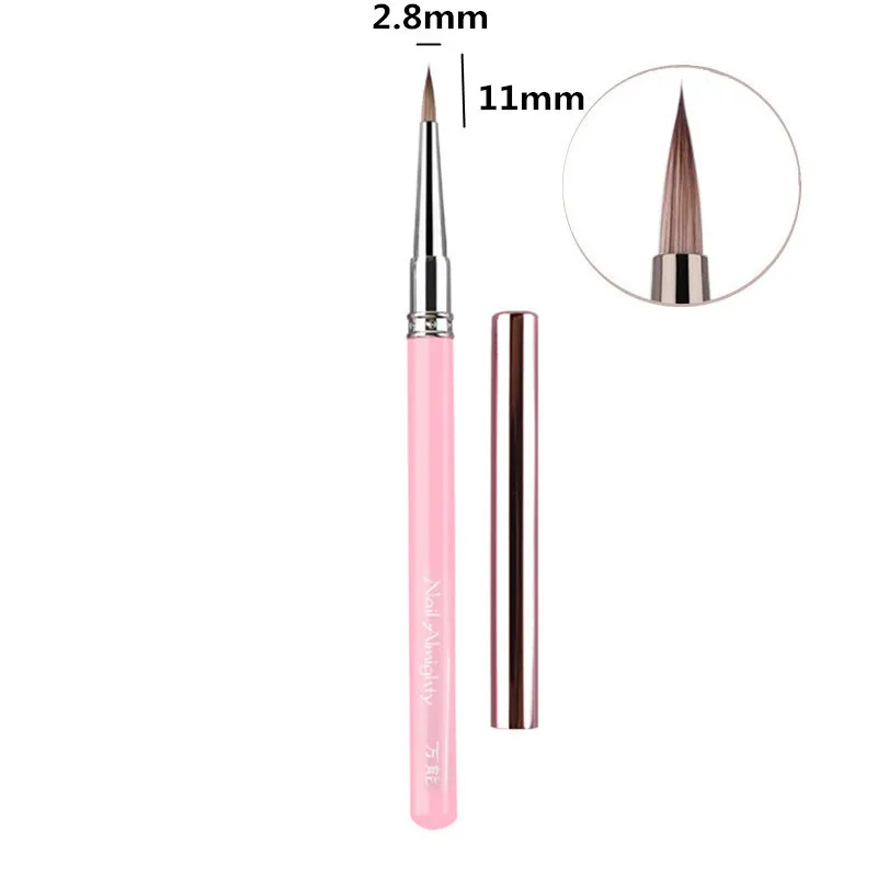 1PC 異なる色のハンドルネイルアクリルブラシ液体パウダー DIY ネイル描画ネイルアートブラシ