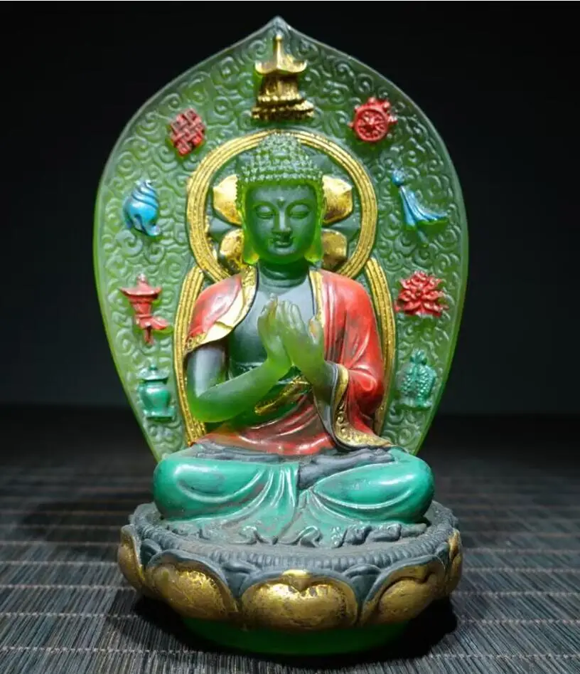 Collection Archaize Coloured glaze Eight Treasure Buddha Desktop Ornament crafts statue