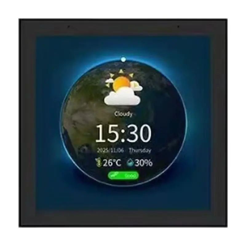 B27B Tuya Smart Zigbee Multi-Function 4-Inch Touch Screen Dimming Switch Scene Switch Custom Text Multi-Language-EU Plug