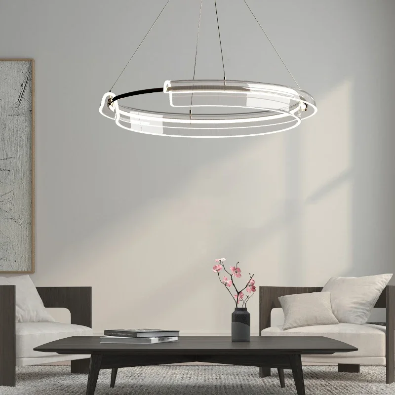 Post Modern Luxury Living Room LED Circular Pendant Lamp Nordic Minimalist Restaurant Bedroom Designer Pendant Lamp Decoration