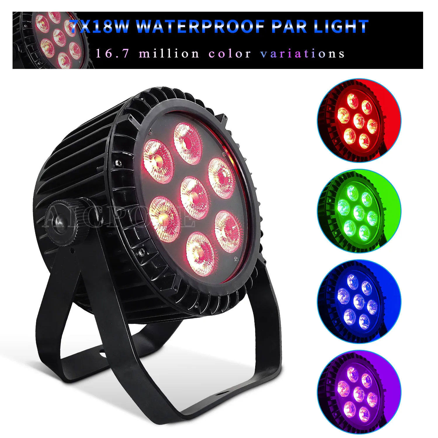 Outdoor Waterproof Stage Light 7x18W RGBWA UV 6 in 1 LED Par Light DMX Spotlight for Outdoor Performance DJ Disco Stage Lighting