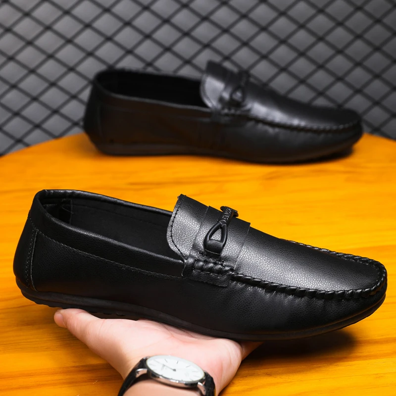

Большие размеры 46, лоферы Penny, мужская повседневная обувь, кожаные модельные туфли, кроссовки без шнуровки на плоской подошве, мужские мокасины, легкая обувь для вождения