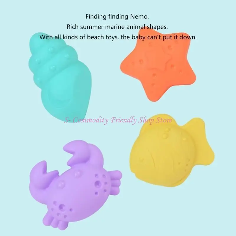 85AE Strandzandspeelgoed voor kinderen, set 8 zandvormen, strandemmer, strandschepgereedschapssets