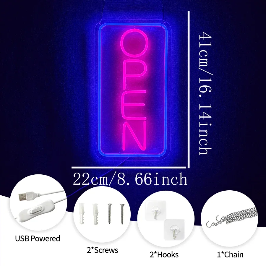 Neon Open Signs for Business,LED Open Neon Sign for Window Party Wall Store Shop Bars Coffee Salon Club Hotel Decor