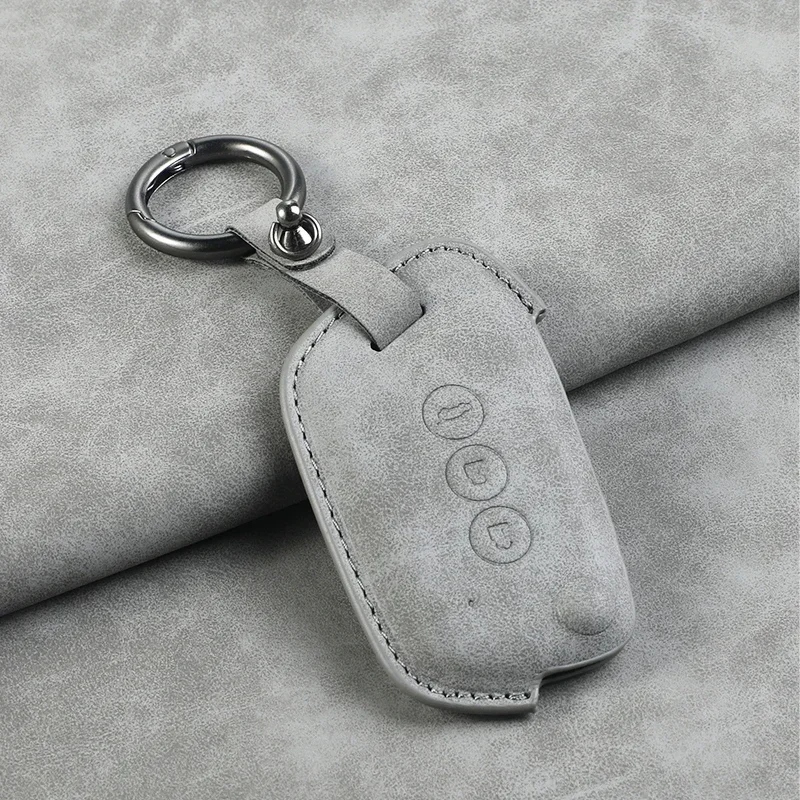 3 Button Leather Car Key Case Cover Shell Fob For Wuling Baojun 510 530 310 560 610 630 730 330 360 310W For Baojun Keyring