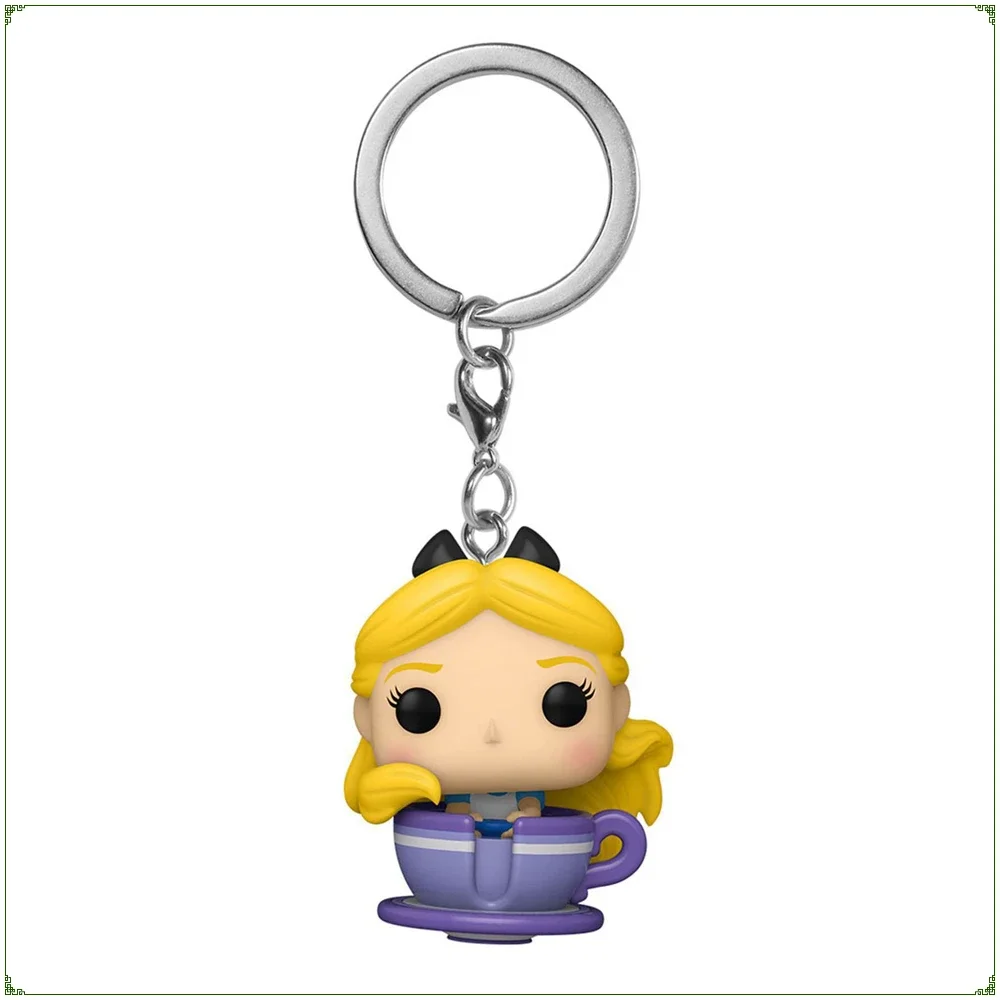 

FUNKO Keychain Alice's Adventures In Wonderland Movie Doll Movie Periphery Q Edition Teacup Alice Doll Pendant Keychain Gift