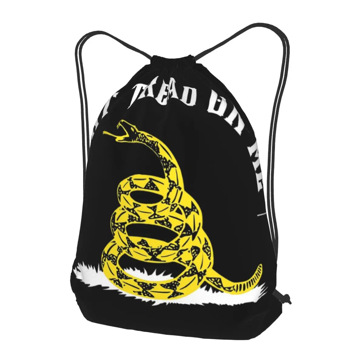 

Don't Tread On Me - Gadsden Flag - Yellow On Black Backpacks Multi-function Sports Bag Book Bags for Man Woman Students